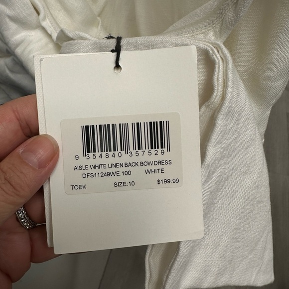 DISSH Aisle White Linen Back Bow Dress – Size 10 - Picture 10 of 11